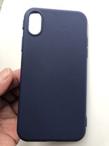 Hoogwaardige Siliconen back cover case - Geschikt voor iPhone X/10 iPhone XS - TPU hoesje Blauw (Past Alleen X/10 en XS)