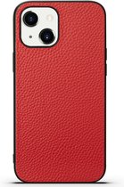 Mobiq - iPhone 13 Mini Hoesje Leer - rood