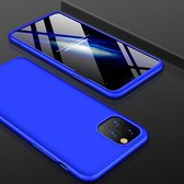 Mobiq 360 Graden beschermhoesje iPhone 11 hoesje - Harde case - Inclusief screenprotector - Full body cover - Zwart | Blauw