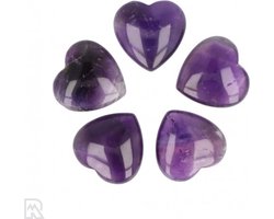 Knuffelsteen Hart - Amethist - edelsteen 3 cm - per stuk