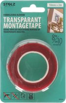 Montagetape - Transparant - 18mmx2m - Transparant - Doorzichtig - Dubbelzijdig - Tape - Dubbelzijdig klevend tape - Transparant tape - Doorzichtig tape.