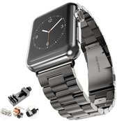 Luxe metalen armband Apple Watch zwarte kleur - Apple watch series 1/2/3/4/5/6/SE 38/40mm - Apple Watch bandje RVS