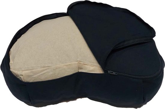 Samarali Ergonomisch Meditatie- en Yogakussen - biologisch katoen GOTS-gecertificeerd, verstelbaar met boekweitdoppen - ethisch geproduceerd, ondersteunt een juiste houding, 34x20x17 cm, verkrijgbaar in 6 kleuren van Samarali — afbeelding 2