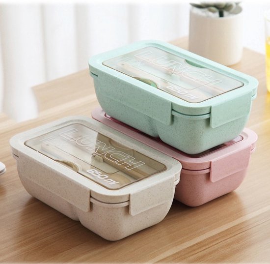 BentoBros® Sustainable Bento Box - Corbeille à pain - Lunch Box - Lunch Box - Bois durable - Y compris les couverts - Pour Adultes et Enfants - 0 litre - Convient au micro-ondes, au congélateur et au lave-vaisselle