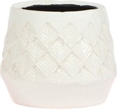 Kolibri Home | Bohemian bloempot - Witte keramieken sierpot Ø6cm