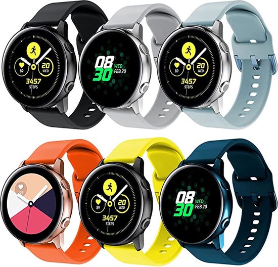 Smartwatch Bandjes 20mm 6 pack Geschikt voor Samsung Galaxy Watch 4 Classic, Watch...