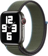 Geschikt voor Apple Watch Bandje 42/44/45mm - Nylon Klittenband - Groen