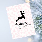 Kerstkaart XL formaat | Flamingo | 21 stuks | Rood | A5 formaat