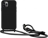 iPhone 13 Pro hoesje met koord zwart siliconen case