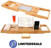 Badplank van Bamboe - Uitklapbaar - Met Tablet, Telefoon, Boek, Glas, Kaars houder - LimitedDeals