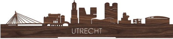 Standing Skyline Utrecht Notenhout - 60 cm - Woondecoratie design - Decoratie om neer te zetten en om op te hangen - Meer steden beschikbaar - Cadeau voor hem - Cadeau voor haar - Jubileum - Verjaardag - Housewarming - Interieur - WoodWideCities