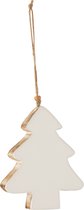 J-Line Hanger Kerstboom Mango Hout Wit Large Set van 12 Stuks