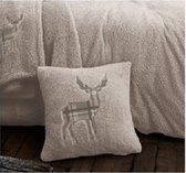 Teddy fleece kussenhoes hert naturel