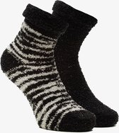 2 paar fluffy dames huissokken - Wit - Maat 35/38