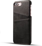 Mobiq - Leather Snap On Wallet iPhone 8 Plus/7 Plus Hoesje - zwart
