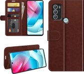 Motorola Moto G60s Hoesje - MobyDefend Wallet Book Case (Sluiting Achterkant) - Bruin - GSM Hoesje - Telefoonhoesje Geschikt Voor: Motorola Moto G60s