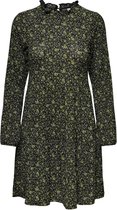 Jacqueline de Yong Jurk Jdysvan Faith L/s Dress Jrs 15240507 Black Green Paisley Dames Maat - XS