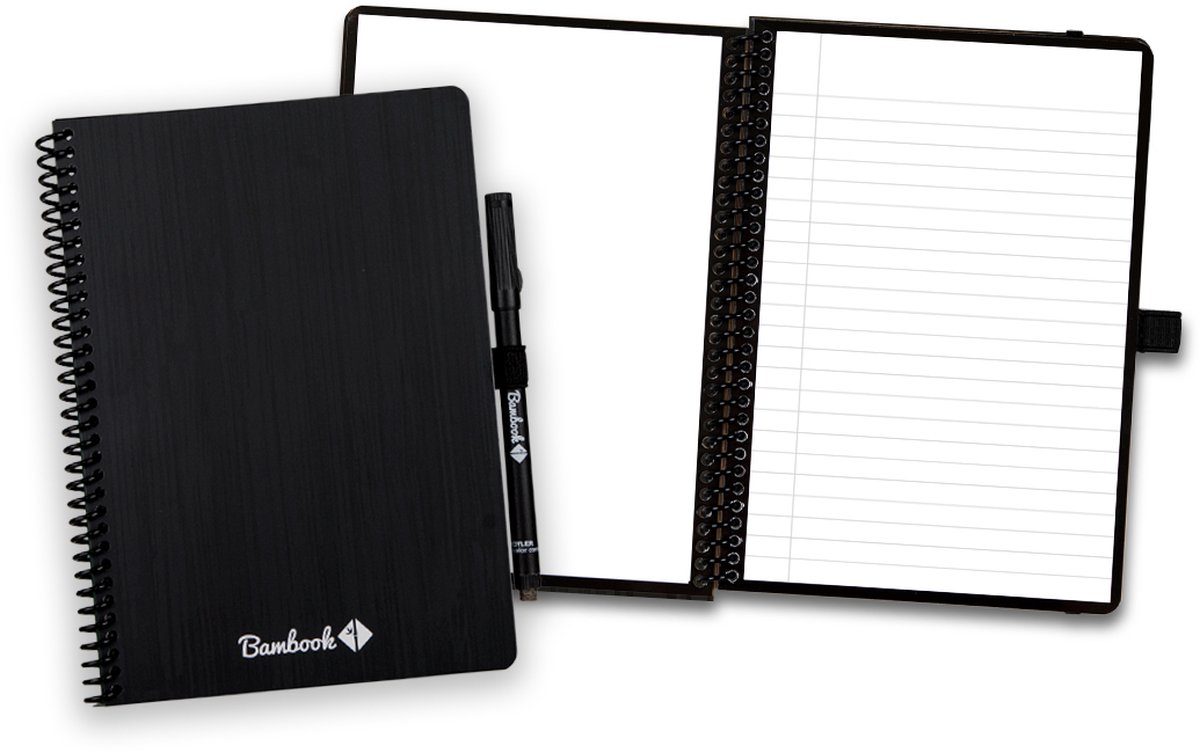 Bambook Classic uitwisbaar notitieboek - Softcover - A5 - Blanco & Gelinieerd - Duurzaam, herbruikbaar whiteboard schrift - Met 1 gratis stift