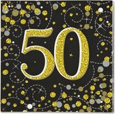 Oaktree - Servetten 50 jaar Zwart Goud (16 stuks)