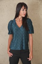 M by m blauw gevoerd blouse shirt - valt kleiner - Maat XS