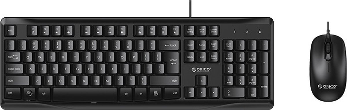 ORICO Optische muis en toetsenbord - Multimediatoetsen - Kabel 1.5m - QWERTY - zwart