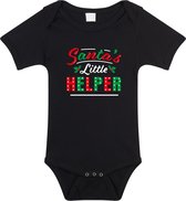 Santas little helper / Het hulpje van de Kerstman Kerst rompertje - zwart - babys - Kerstkleding / Kerst outfit 80 (9-12 maanden)