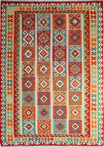 Kelim - vloerkleed - 203 x 290 cm - Afghaans handgeweven - 100% wol