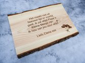 Tekst op hout | cadeau tekst op hout graveren | origineel en gepersonaliseerd cadeau