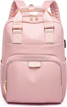 Waterdichte Anti Diefstal laptop rugzak - USB oplaad reistas voor Macbook - Roze