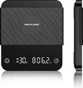 White Bird koffie weegschaal met timer, precisie weegschaal, koffie schaal, keukenweegschaal digitaal met LED timer, 0.1g - 2 kg, KC215A