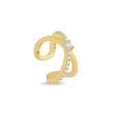 Xoo - Ear cuff - Strik - Bow - Zirkonia - Goud - Goldplated - 925 zilver