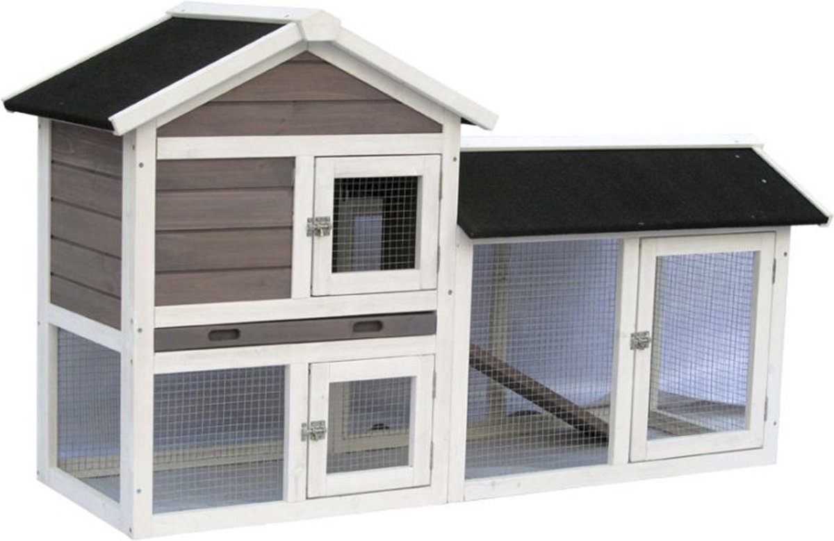 Kerbl Avoriaz Konijnenhok – Wit/Bruin – 147 x 53 x 85 cm Kerbl Avoriaz Konijnenhok – Wit/Bruin – 147 x 53 x 85 cm