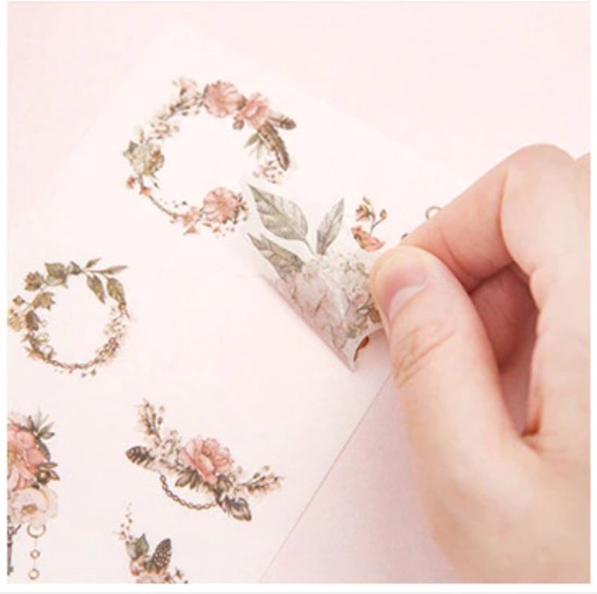 Washi Stickers Vintage - 6 Vellen Met Stickers - US022 - Thema Vintage, Klok, Veren, Uurwerk - Bullet Journal - Stickers Voor Volwassenen - Scrapbooking - Agenda Stickers - Decoratie Sticker Washi Tape — afbeelding 2
