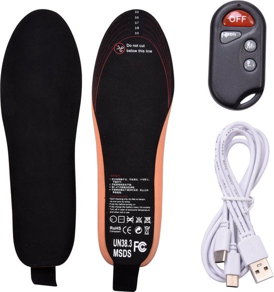 tekst uitvoeren uitlokken Isomes Verwarmde inlegzolen met afstandsbediening - Warme voeten -  Oplaadbaar - USB... | bol.com