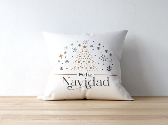 Kerst Kussen met tekst: Feliz Navidad | Kerst Decoratie | Kerst Versiering | Grappige Cadeaus | Geschenk | Sierkussen