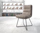 Gestoffeerde-stoel Abelia-Flex X-frame zwart taupe vintage