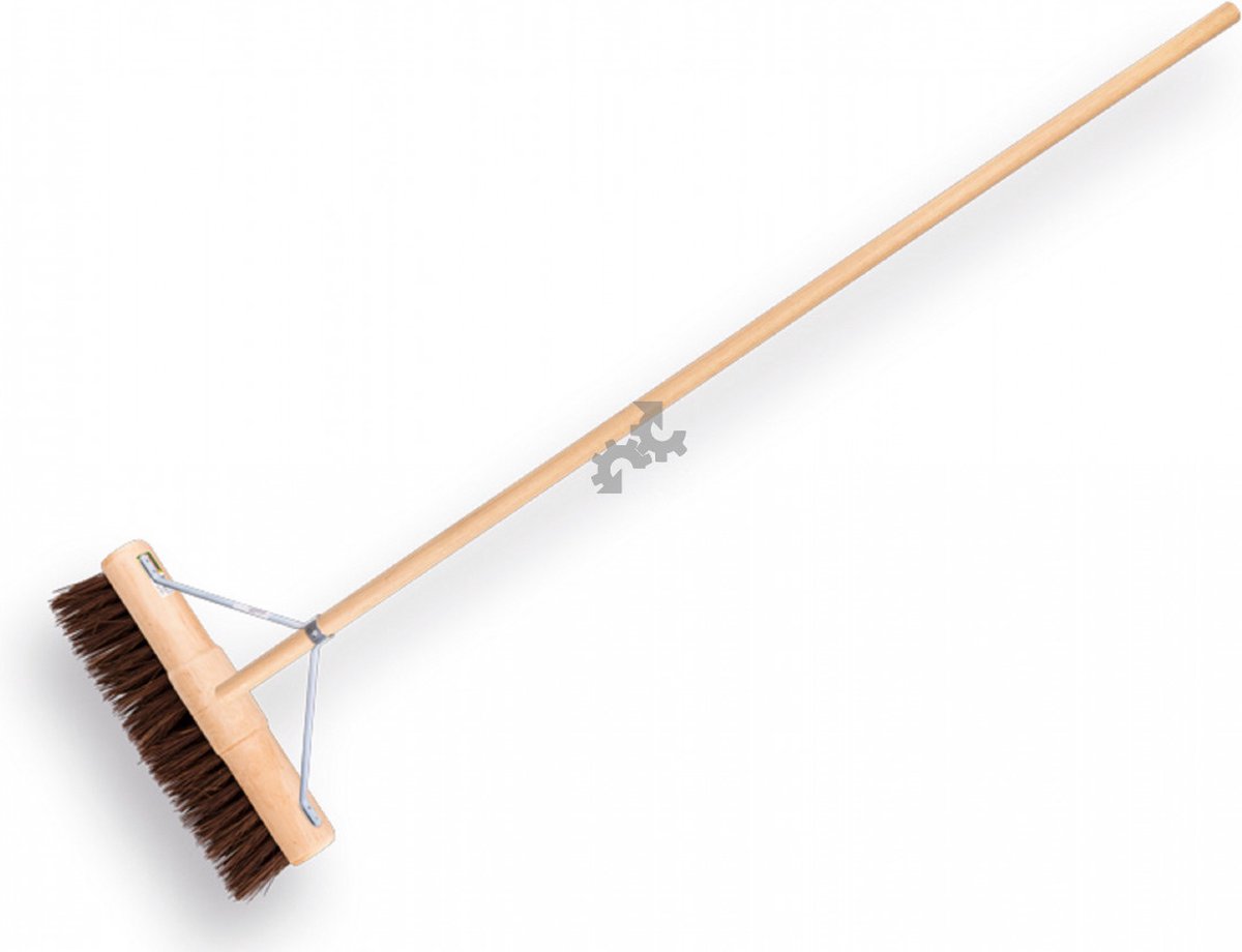 Straatbezem natuurvezel 45cm Solide Bahia+160cm steel+houder