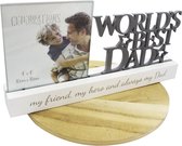 Celebrations fotolijst houten letters 'Worlds Best Dad'
