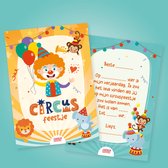 Uitnodiging kinderfeestje circus (10 stuks)