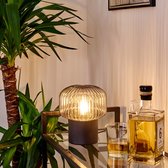Belanian - Zwarte Smoke Tafellamp - 1-delige - Gallo - Gerookt glas - staanlamp - industriële LED lamp - Vintage look lamp - Kastlamp - Zwart - Unieke lamp - Design lamp - Glaslamp