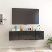 vidaXL Tv-hangmeubelen 2 st 60x30x30 cm hoogglans zwart