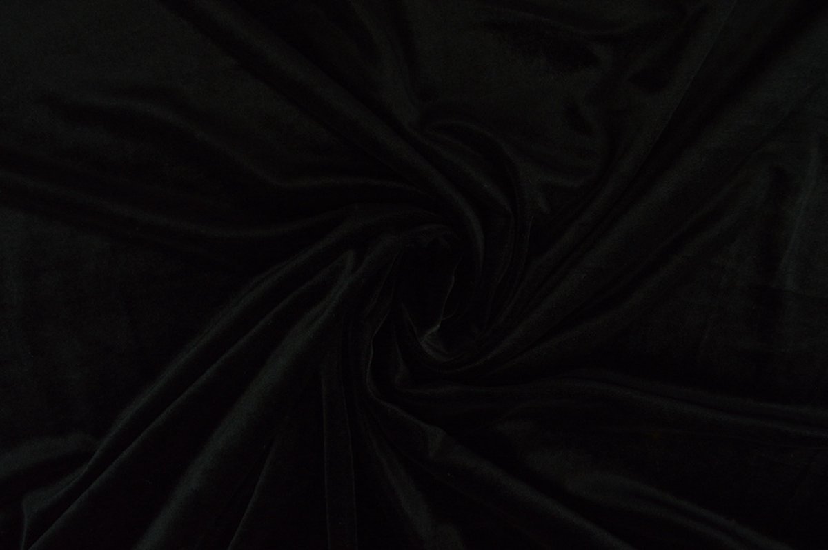 Afbeelding van product Velvet stof op rol - 165cm breed - Zwart - 10 meter