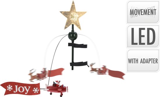 Aanpassen Gelijkwaardig surfen Piek - Kerstboom - Ster met Ronddraaiende Kerstman - Kerst - 29x9x53 cm |  bol.com