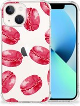 Telefoonhoesje met tekst Geschikt voor iPhone13 Telefoon Hoesje met doorzichtige rand Pink Macarons
