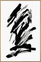 JUNIQE - Poster met kunststof lijst Black Abstract -40x60 /Wit & Zwart