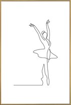 JUNIQE - Poster met kunststof lijst Ballet -40x60 /Wit & Zwart