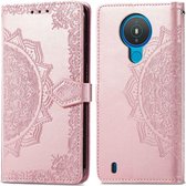 iMoshion Mandala Booktype Nokia 1.4 hoesje - Rosé Goud