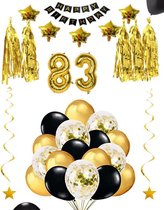 83 jaar verjaardag feest pakket Versiering Ballonnen voor feest 83 jaar. Ballonnen slingers sterren opblaasbare cijfers 83