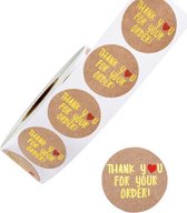 Thank You For Your Order stickers 500!! stuks! - Sluitstickers - Sluitzegel - Bedankt - Thanks - Small Business - Envelopsticker - Traktatie zakje - Cadeau - Cadeauzakje - Kado - C