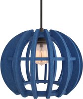 DECOBEL | DECO-VILT | Knikker | Maat S | Hanglamp - E27 - Woonkamer - Eetkamer - Duurzaam - Petfles - Industrieel | Middel blauw 27